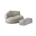 thumbnail image 1 of Sofá perezoso, sofá individual con sillón otomano, sofá redondo para adultos, sofá individual de ocio, silla tipo puf para dormir Gris, 1 of 8