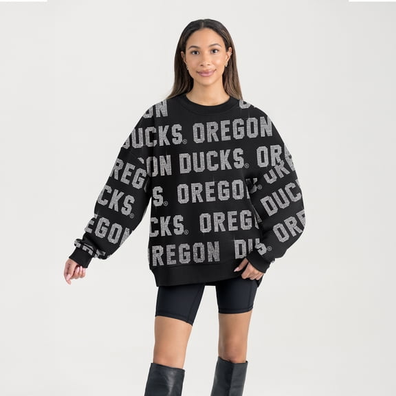 Women's Gameday Couture  Black Oregon Ducks Hype Era Sweatshirt