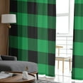 thumbnail image 4 of Dark Green Buffalo Check Sheer Curtains 63 Inches Length 2 Panels Set, Window Sheer Curtains for Living Room/Bedroom, Rustic Modern Art Green Plaid Light Filtering Rod Pocket Curtain 52'' x 63'' x 2, 4 of 7