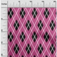 thumbnail image 1 of oneOone Georgette Viscose Pink Fabric Argyle Check Print Fabric By The Yard 42 Inches Wide, 1 of 4
