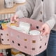 thumbnail image 1 of Almacenamiento y organización del baño, cesta de plástico para guardar artículos diversos del hogar, armario de escritorio, cesta rectangular pequeña, cesta transparente para el baño, estante para gua, 1 of 6