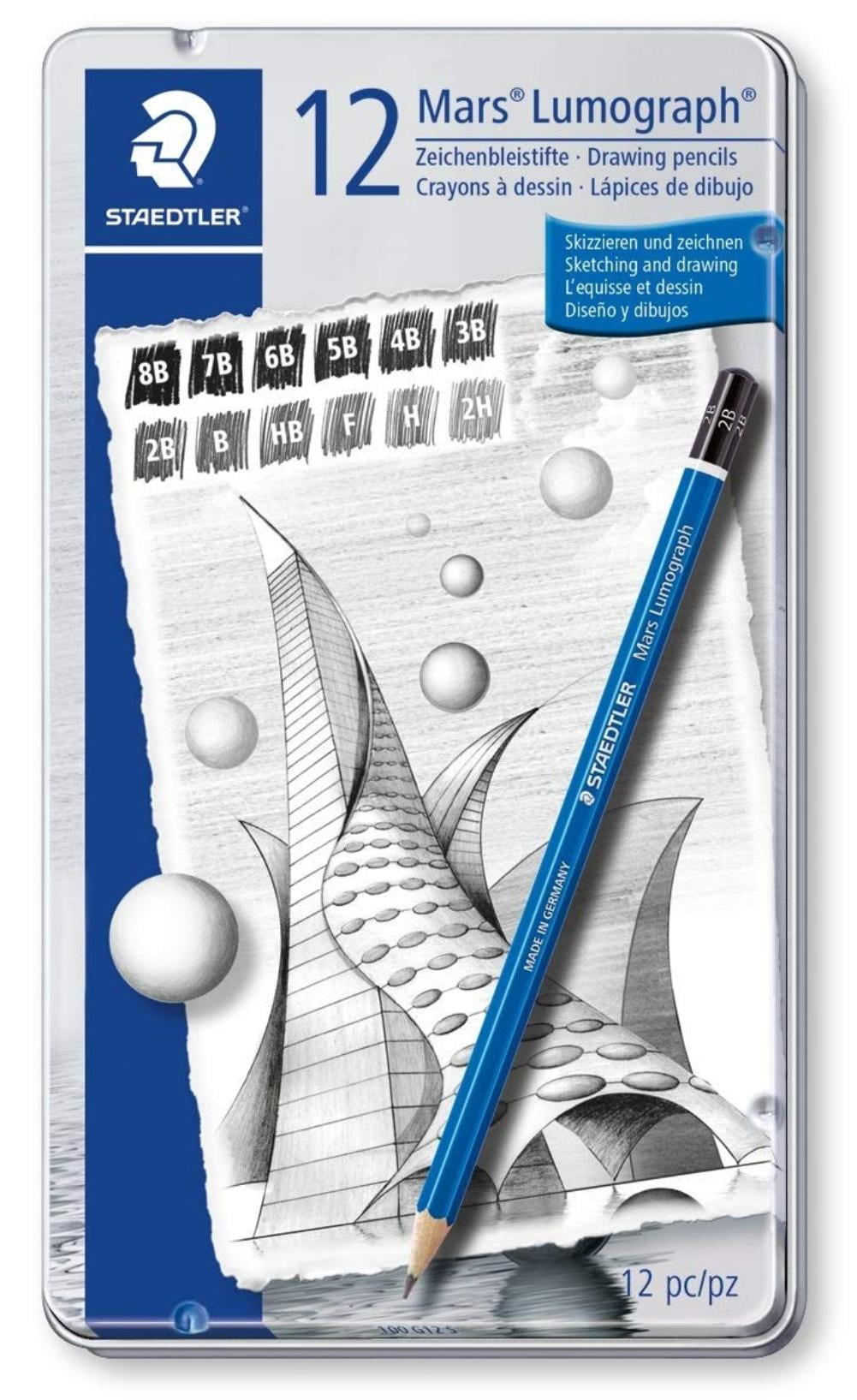 Lumograph Graphite Drawing & Sketching Pencils, Soft Set of 12 Degrees