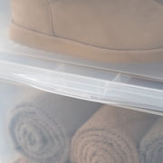 IRIS 58 Qt Clear Storage Box, Plastic Stackable Bin with Lid, 6Pk