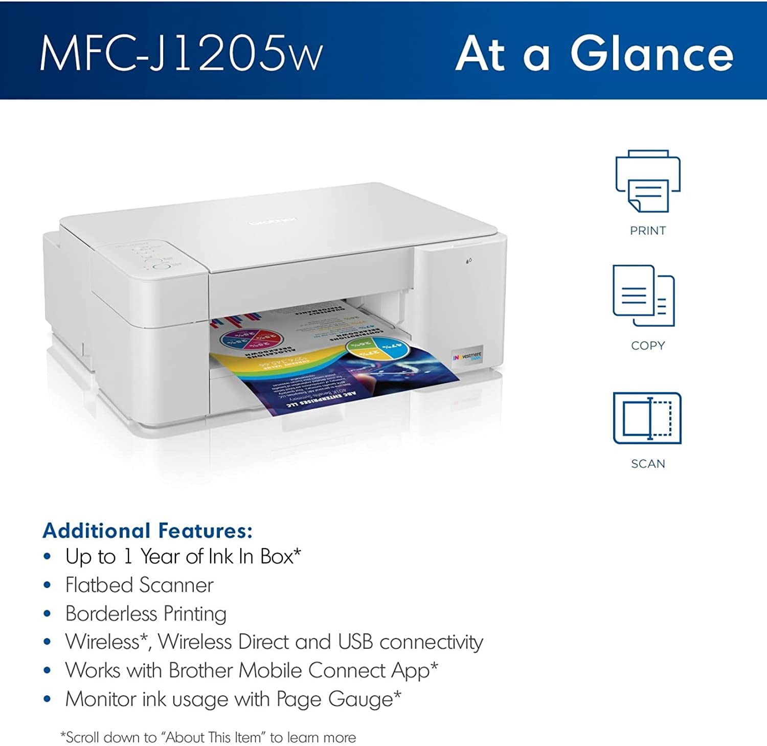 Color Inkjet Printer, Scan, Print 