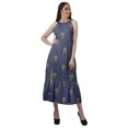 thumbnail image 2 of Moomaya Robe Imprimée Femme Fête Mariage Tenue de Soirée Col Halter Rayonne Robe Maxi, 2 of 4