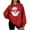#0201-Wine, variant on Uootdi Gift Christmas Santa Christmas Blowing Bubble Printted Graphic Sweatshirt for Women Crewneck Long Sleeve Pullover Casual Loose Fit Holiday Top for Winter