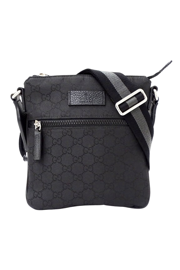 Pre-Owned Gucci GG Nylon Shoulder Bag (Black, 449183) for Men and Women, Mini Bag,... (Good)