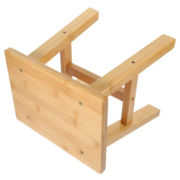 IBASETOY Bamboo Footstool Anti-slip Short Stool For Family Living Room 1Pack
