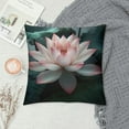 thumbnail image 2 of GOSMITH  Throw Pillow Cover Lotus Flowers Watercolor Summer Floral Blossom Botanical Green Leaves Plant Garden Decor Lumbar Pillow Case Cushion for Sofa Couch Bed, 2 of 5
