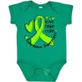 thumbnail image 3 of Inktastic Love, Care, Cure Lymphoma Awareness Lime Green Ribbon Hearts Boys or Girls Baby Bodysuit, 3 of 5
