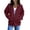 Wine, variant on Soft Fleece Zip-Up Hoodie for Women, Long Sleeve Drawstring Open Front Sweatshirt - Loose Fit Casual Fall Winter Jacket Blue L