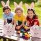 thumbnail image 4 of Cestas de Regalo de Dulces de Pascua Cesta de Almacenamiento de Tela de Terciopelo Portátil 23x14cm para Fiestas de Halloween de Pascua Bolsas de Compras de Lienzo para Comestibles, 4 of 6