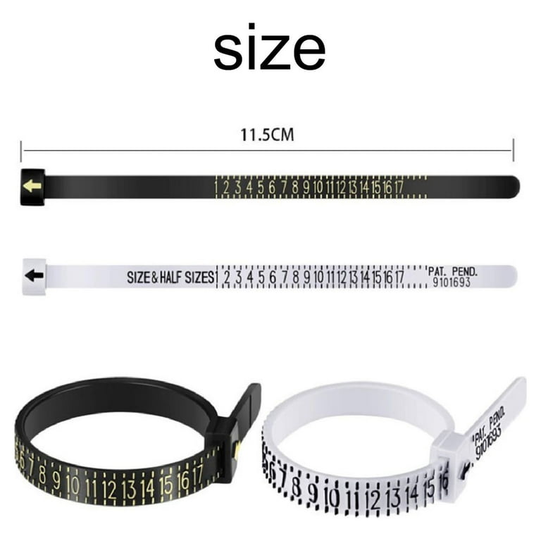 Xianrenge Ring Sizer Measuring Tool Reusable Finger Size Gauge Jewelry  Sizing Tool 1-17 Usa Rings Size, Black & Black