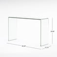 thumbnail image 5 of Tookss 12MM Console Tables Transparent Glass + Acrylic Table, Clear Bent Modern Home Office Furniture, Tempered Glass Sofa Table For Entryway,Console Table Desks, 5 of 7