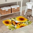thumbnail image 2 of FJPT Non Slip Flannel Polyester Floor Mat Sunflower Butterfly Design For Bathroom Kitchen Bedroom Decor 31.5x19.7 inch, 2 of 5