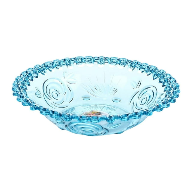 Frutero con pedestal, organizador de almacenamiento de platos, bandeja multifuncional, cesta de frutas decorativa para mesa de comedor, fiestas, Azul