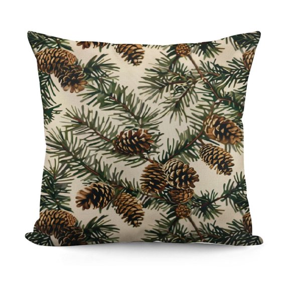 Pine Cones Throw Pillow Covers ,Christmas Plant n Cushion Cases Decorative Pillow Cases for Couch Sofa Bedroom