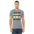 thumbnail image 2 of Chilling With My Peeps Fun Easter Egg Hunting Christian Holiday Men's T-shirt, 3XL, H. Grey, 2 of 5