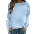 thumbnail image 4 of Women's Seasonal Long Sleeve Sweatshirts Under $10 Round Neck Casual Pullover Fashion Printed No Hoodie Comfort Fit, 4 of 6