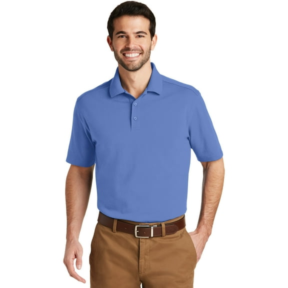 Port Authority Men's SuperPro Knit Polo, Ultramarine Blue, Small