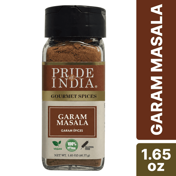 Pride Of India Garam Masala, 1.65 oz, Natural 7 Spice Blend, Dual Sifter Bottle, Vegan, Gluten Free