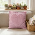 thumbnail image 5 of Valentine's Day Decor Pillowcases 18x18 Inch, Love Heart Printed Plush Cushion Covers for Sofa, Pink Throw Pillow Case Home Decoration (No Insert), 5 of 8