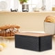 thumbnail image 5 of Panera de hierro, contenedor de almacenamiento de cocina, contenedor de almacenamiento de pan, soporte para pan Negro, 5 of 9