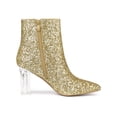 thumbnail image 3 of Unique Bargains Bottines à Paillettes à Talon Bloc Transparent pour Femmes, 3 of 8
