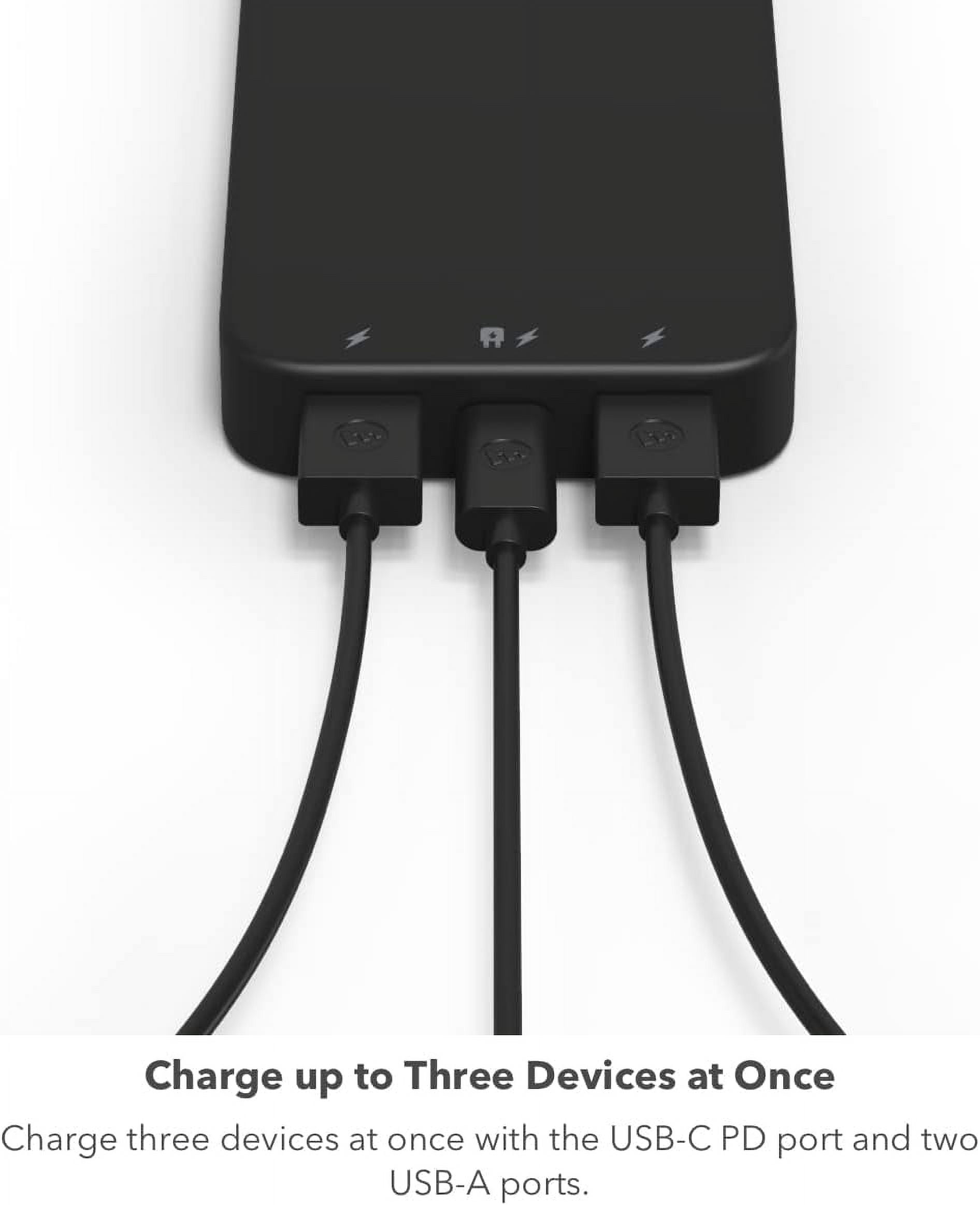 mophie Powerstation 2023 with PD Power Bank - 10 000 mAh Large Internal Battery (2) USB-A Port and (1) 20W USB-C PD Fast Charging Input/Output Port Travel-Friendly
