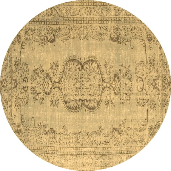 Ahgly Company Indoor Round Persian Brown Bohemian Area Rugs, 8' Round