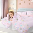 thumbnail image 3 of meiyoeat Cute Floral Letter T Full Size Bedding Sets for Kids Girls, Pastel Initial Full Size Bed in a Bag for Birthday Party, Pink, Pink Reversible, 7-Piece, 3 of 6