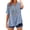 Light blue, variant on Womens Tops Light Green Fashionable Casual V Neck Button Down Cotton And Linen Top T Shirt T Shirt Xxxl