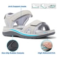 thumbnail image 2 of FitVille Women's Wide Arch Support Sandals Adjustable Ankle Strap Flat Sandals For Women, 2 of 6