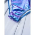thumbnail image 5 of Alvivi Kids Girls Metallic Figure Ice Skating Dress Long Sleeve Leotard Dancewear, 5 of 7