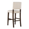 thumbnail image 6 of Linon Brook Full Back Wood Bar Stool, 30" Seat Height, Brown Finish with Linen Fabric, 6 of 10