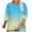 Sky Blue, variant on HAiming Womens gradient 3/4 Sleeve T-Shirt Crew Neck Basic Tee Casual Pullover Tops Trendy Clothes