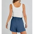 thumbnail image 3 of Bwdbhd Women 2024 Trendy Shorts Casual Summer Beach Shorts with Pockets Comfy Lounge Shorts Dark Blue,L, 3 of 4