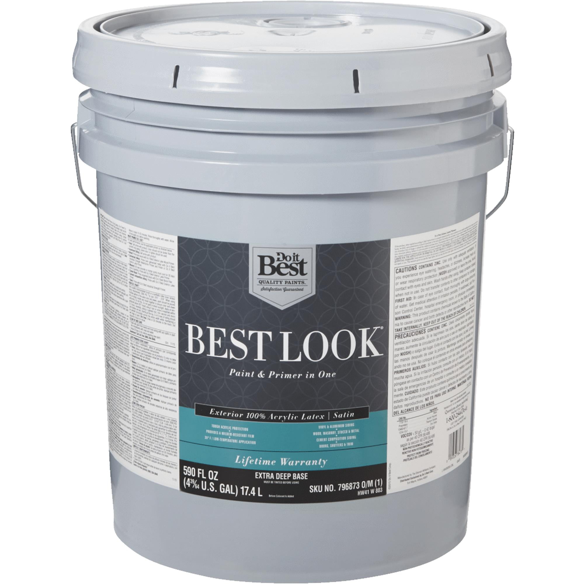 Best Look 100% Acrylic Latex Paint & Primer In One Satin Exterior House