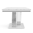 thumbnail image 3 of Furniture of America Sergy Stainless Steel Dining Table in Chrome and White, 3 of 12
