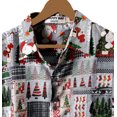 thumbnail image 3 of LA LEELA Men's Holiday Beach Short Sleeve Vacation Hawaii Santa Claus Party Holiday Shirt Hawaiian Ugly Christmas Tree Shirts for Men XXL Grey Santa, 3 of 6