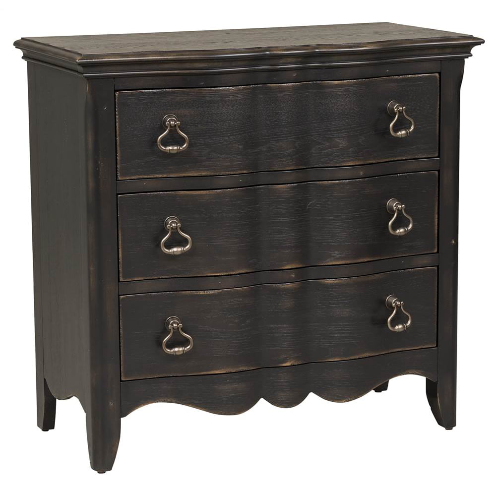 3Drawer Bachelor Chest in Wire Brushed Antique Black Finish Walmart