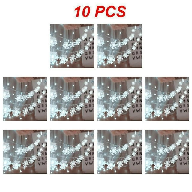 15PCS 20LED 9.8FT Snowflake String Lights Snow Fairy Garland Decoration For Christmas Tree New Year Room Holiday Wedding Party