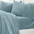 thumbnail image 3 of Great Bay Home Solid Velvet Plush Warm and Cozy Fleece Sheet Set  (King, Blue Surf), 3 of 6