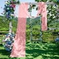thumbnail image 5 of SLYNSHome Sheer Lace Window Scarf, Lightweight Decorative Wedding Drape,Pink Semi Transparent Voile Curtain Swag for Outdoor Arbor Gazebo Party Decor, 5 of 6