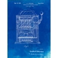 thumbnail image 2 of Borders, Cole 12x14 White Modern Wood Framed Museum Art Print Titled - PP1125-Faded Blueprint Vintage Slot Machine 1932 Patent Poster, 2 of 4