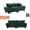 thumbnail image 3 of AENKYO 84" Corduroy Loveseat Sofa with Pillows, Modern 2-Seater Couch for Living Room,Green, 3 of 9