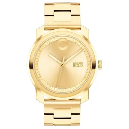 Movado Trend Propel 3601033 Gold Dial Stainless Steel Bracelet 43mm Mens Watch