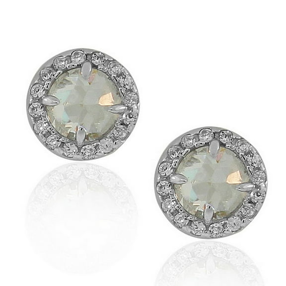 925 Sterling Silver Clear White Round CZ Stud Earrings