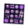 thumbnail image 3 of 60 piezas de adornos navideños colgantes de copos de nieve perfecl para decoración de bolas de Navidad Champán morado dorado, 3 of 8