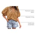thumbnail image 4 of Remera PRETTYGARDEN Media Khaki con Escote en V y Encaje, 4 of 9